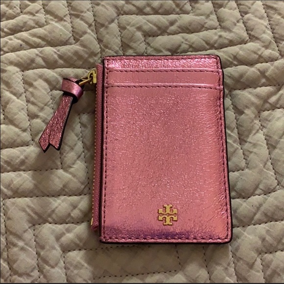 Tory Burch Handbags - Tory Burch Pink Metallic Card Holder Tory Burch Handbags - Tory Burch Pink Metallic Card Holder